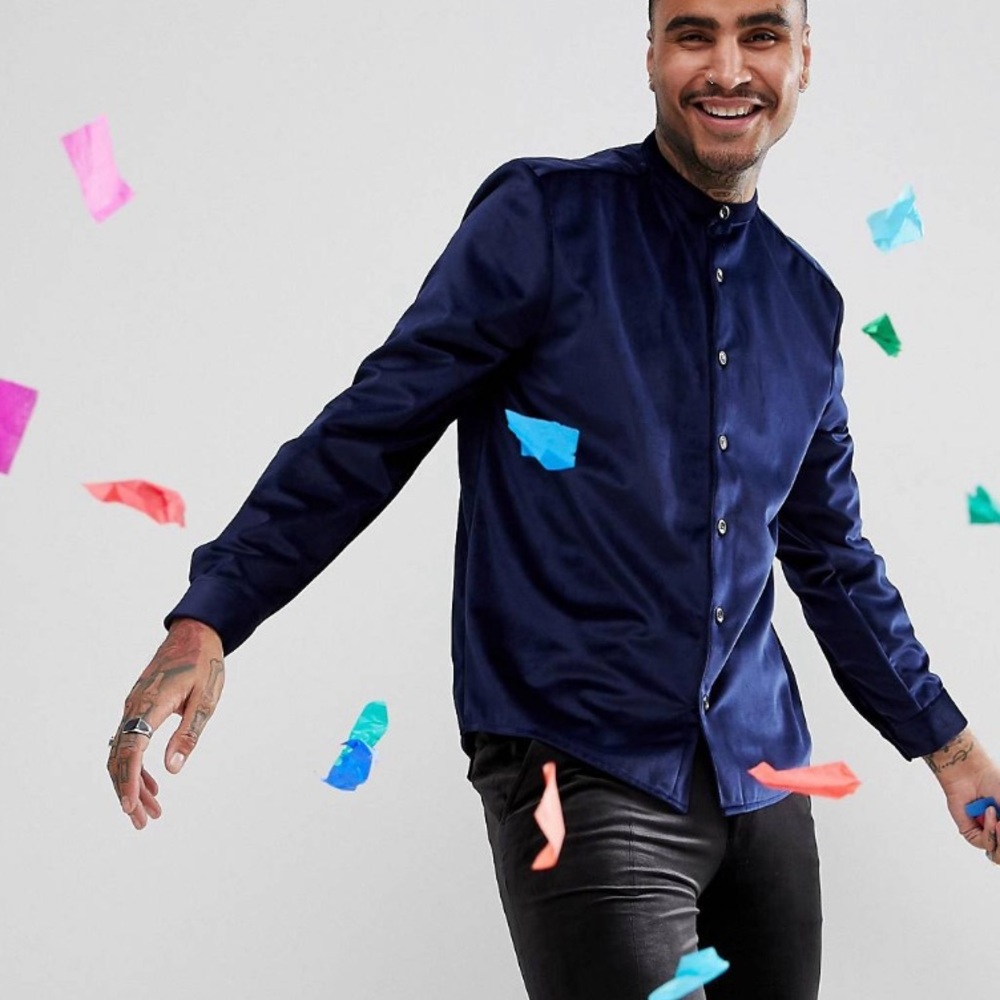 ASOS Men’s Velour Button Down XL